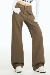 Jean taille haute ample à jambes larges