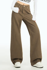 Jean taille haute ample à jambes larges