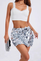 Sequin A-Line Bodycon Christmas Skirt