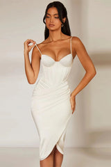 Backless Corset Split Midi Dress