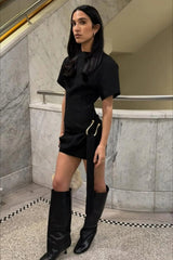 Lace Up Bodycon Mini Dress