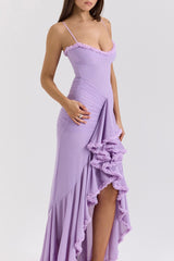 Stretch Mesh V-Neck Cami Midi Dress