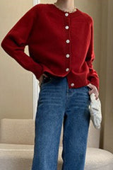 Gilet de Noël raglan à boutons jade