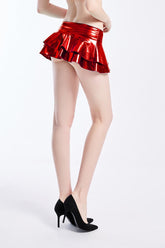 Jupe de Noël mini en similicuir taille basse