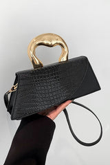 Sac cabas chic en PU à motif crocodile, bandoulière/sac à main.