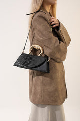 Sac cabas chic en PU à motif crocodile, bandoulière/sac à main.