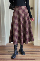 Jupe de Noël vintage en mohair rouge