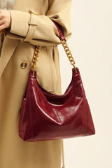 Sac fourre-tout rouge grande capacité, élégant sac bandoulière.