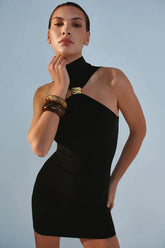 Robe mini bustier à anneaux métalliques