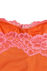 Robe midi patchwork en dentelle