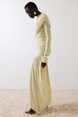 Robe mini moulante asymétrique à ruban froncé