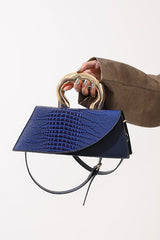 Sac cabas chic en PU à motif crocodile, bandoulière/sac à main.