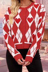 Red Heart Christmas Cardigan
