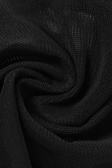 See-Through Mesh Ruffle Backless Mini Dress