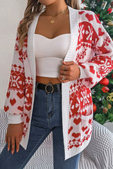 Reindeer Pocket Long Sleeve Christmas Cardigan