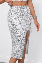 Jupe de Noël à franges et paillettes