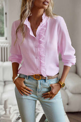 Chemisier à manches longues en dentelle florale