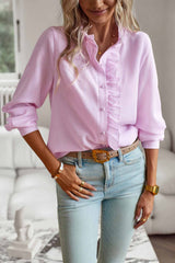 Chemisier à manches longues en dentelle florale