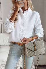 Chemisier à manches longues en dentelle florale