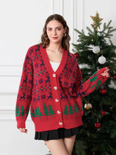 Classic Vintage Long Sleeve Button-Up Warm Cardigans Christmas Sweater Sweaters-L