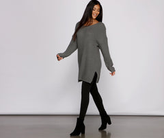 Tunique à manches longues en maille douce
