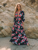 Robe longue kimono à fleurs Kaydence - VENTE FINALE