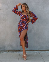 Robe midi en maille à découpes florales Ronin