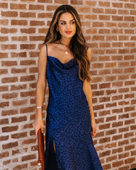 Robe nuisette midi Halsey à imprimé léopard en relief