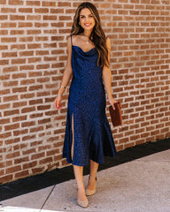 Robe nuisette midi Halsey à imprimé léopard en relief