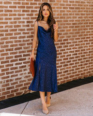 Robe nuisette midi Halsey à imprimé léopard en relief