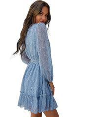 Robe midi à nouer en corde et imprimé floral « Rien que du ciel bleu »