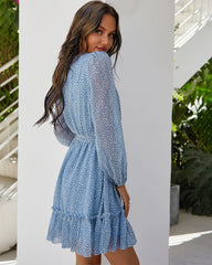 Robe midi à nouer en corde et imprimé floral « Rien que du ciel bleu »