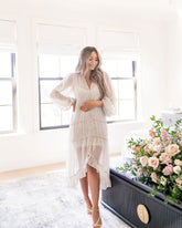 Robe maxi asymétrique à volants Azalea Floral