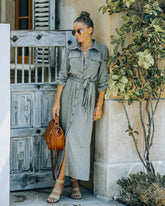 Robe longue Arman en maille côtelée avec poches - VENTE FINALE