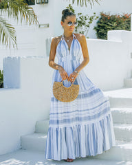 Montpellier Tiered Halter Maxi Dress