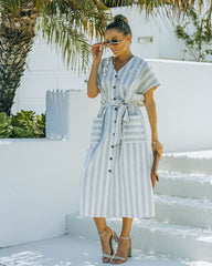 Robe midi à poches Francey en mélange coton et lin