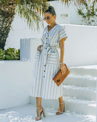 Robe midi à poches Francey en mélange coton et lin