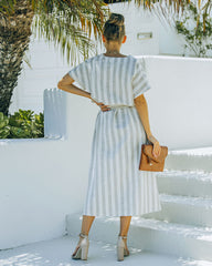 Robe midi à poches Francey en mélange coton et lin