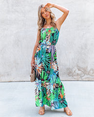 Robe maxi imprimée palmiers Find Paradise