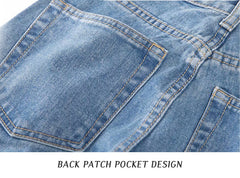 KittenAlarm - Pantalon harem vintage, jean taille haute, jean boyfriend femme, jean mom long, pantalon en denim style cowboy, Vaqueros Mujer