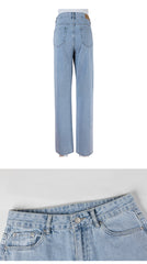 KittenAlarm - Jean ample pour femme, déchiré, jambes larges, taille haute, délavage bleu, pantalon en denim de coton décontracté, pantalon d'été baggy