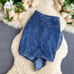 KittenAlarm - Trends high quality Spring Autumn Two Piece Set Women Sexy Jeans 2 Two Piece Set Long Sleeve Crop Tops And Bodycon Short Denim Skirt Suits for Woman