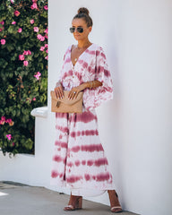 Robe kimono maxi ajustable Estancia à motif tie-dye