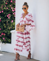 Robe kimono maxi ajustable Estancia à motif tie-dye