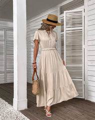 Robe midi en coton Bushwick - Crème - VENTE FINALE