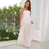 Robe longue bustier à volants effet cascade - Shell