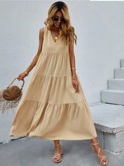 Robe midi à volants et poches Braxton en coton