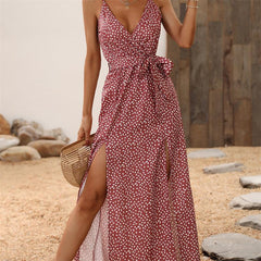 Robe nuisette midi à fleurs Hope Remains - Rose