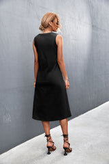 Robe midi sans manches Laken en mélange modal - Noir délavé