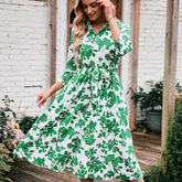Robe longue bohème Sedra à motif cachemire - Vert